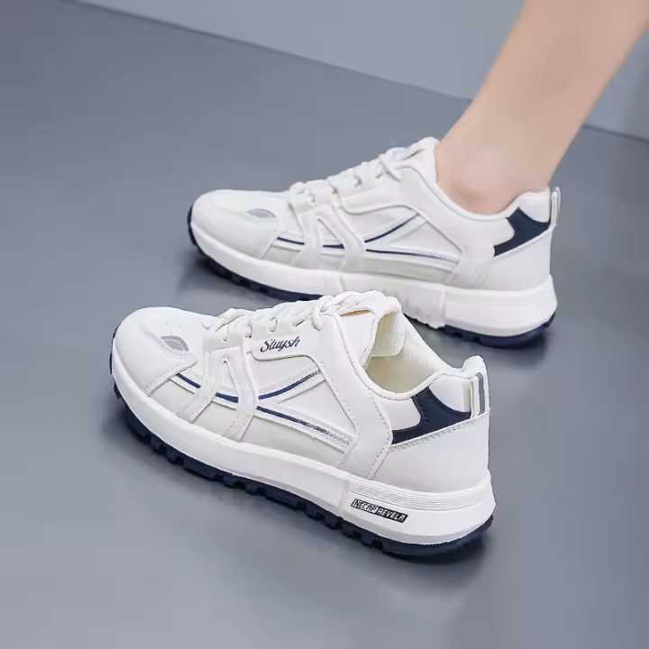 Zapatillas deportivas de ocio, transpirables, ligeras y versátiles, de suela gruesa para mujer con altura aumentada. - 1