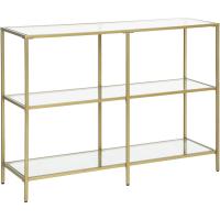 Mueble de Vidrio Templado a 3 Niveles Estilo Metalico 30 x 100 x 73cm Ideal para Sala de Estar y Dormitorio - details 0