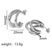 Aretes de Oro 18k de Lujo Ligero Diseño de Dos Cables con Acero Inoxidable Elegancia en Tus Oídos - details 7