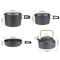 Juego de cocina para acampar al aire libre, olla antiadherente, DS500, DS508, utensilios de cocina para 3-5 personas - details 4
