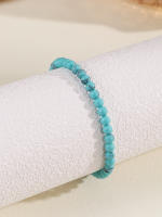 Mini pulseras de piedras preciosas de energía de 4 mm, pulsera de turquesa azul claro con cuentas de piedra natural - details 4