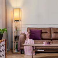 Lámpara de Pie, Puerto de Carga y Control Remoto, Estante de Madera, LED Regulable de 4 Temperaturas de Color, Incluye Bombilla, para Salón, Dormitorio y Oficina, Decoración Vintage - details 10