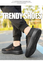 2023 Zapatos deportivos de moda de edición coreana Flyknit informales transpirables de encaje ligero de malla para hombres grandes - details 10