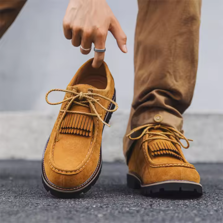 Nuevos zapatos de cuero casuales anti-terciopelo que aumentan los zapatos bajos - 1
