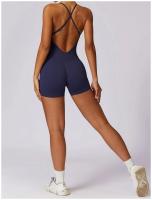 Mono de Yoga para Mujer Kailuoka Sexy Fitness Romper Sin Mangas y Espalda Disfraz Deportivo Corto en Color Sólido para Otoño e Invierno Material Exterior de Nylon - details 14
