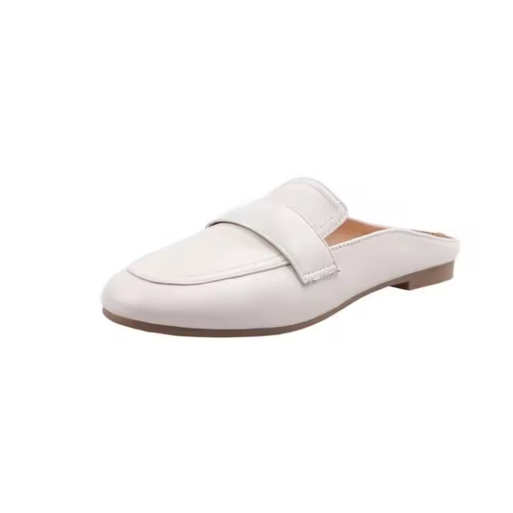 Xinziyu zuecos de cuero unisex de alta calidad de piel de oveja suave tacón plano para mujer verano - 1