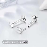 5 aretes, tachuelas, pasadores Labret Push in, joyería perforada con parte posterior plana sin rosca, para oreja, nariz y labio, con CZ de 1,5/2/2,5/3/4 mm - details 6