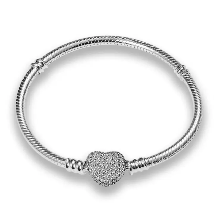 Pulsera de Plata Esterlina 925 Encanto de Mariposa Estrellas Luna Cadena de Seguridad - 1