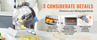 SucceBuy Rebanadora eléctrica de verduras, acero inoxidable, convertible a manual, espesor ajustable 0-12 mm/0-0,5 pulgadas, ideal para frutas y verduras como patatas y tomates - details 4