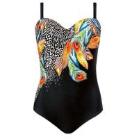 Bañador de mujer estampado de una pieza, baño grande cerrado TRE con partes salientes, apto para piscinas y playas - details 1