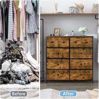 con 10 cajones de tela, cómoda para dormitorio, mueble de almacenamiento, muebles de dormitorio, cómoda para cocina, oficina, pasillo, mueble para TV con cajones - details 6
