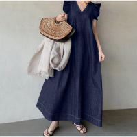 Vestido de mezclilla para mujer Maxi Jean Vestido largo - details 3