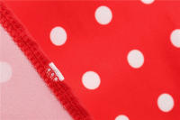 Polka dot print women summer short sleeve striped bow elegant vintage 50s party dress - details 36