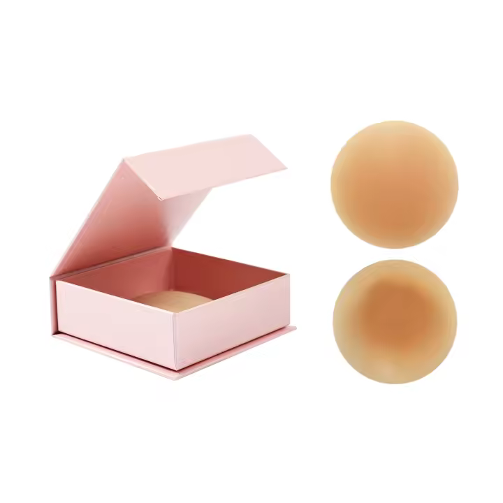 Pegatinas autoadhesivas de silicona pura para el pecho, sin pegamento, con sentido cálido, en stock, caja de succión magnética, entrega directa - 1