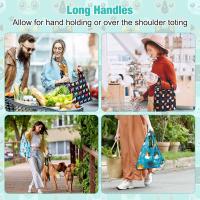 Bolsas de Compra Reutilizables de Polyester Paquete de 8, Bolsas Plegables, Lavables para Mujer con Asa de Transporte - details 3