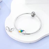 Encantos de Pulgas de Plata Esterlina S925 100% para Mujeres Joyería Fina de Cumpleaños Ajuste a Pulseras Originales de 3mm DIY con Cuentas Material Principal de Metal: Zircon - details 9