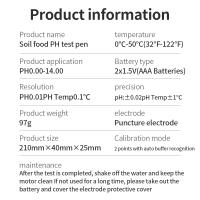 Medidor Digital de PH de alimentos, medidor de PH de alta precisión de 0,00 ~ 14,00, temperatura y acidez para elaboración de fruta, queso, carne, enlatado, masa, tierra - details 11