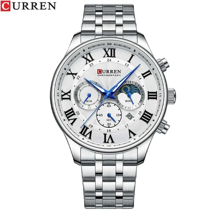 Reloj de Cuarzo CURREN 8427 Diseño de Negocios Elegante para Hombres Correa de Acero Inoxidable - 1