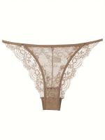 6 unidades de tangas de encaje sólido, bragas íntimas elásticas, transpirables y cómodas - details 5