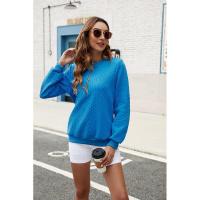 Sudadera con capucha para mujer azul cálido con sudaderas lisa sudadera deporte tendencia 2025 - details 1