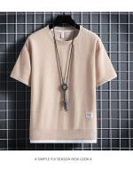 Conjunto De Camiseta Y Pantalones Cortos Informales Para Hombre, Chándal De Color Sólido, Trajes Sueltos De Verano, Talla 3XL - details 1