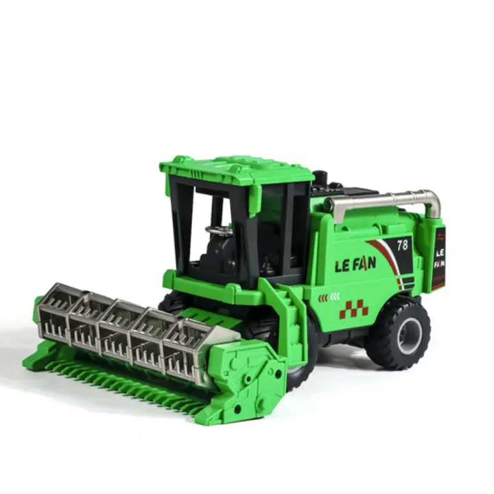 Cosechadora de simulación de granja, juguete de cosechadora, grúa, Tractor de juguete para niños, carrito de granjero, juguete de desarrollo intelectual, camión volquete - 1