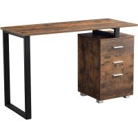 Escritorio Moderno de Madera y Acero 3 Cajones, Porta Ordenador, Diseño de Mesa de Trabajo, 120 x 50 x 75 cm, Decoración para Casa y Oficina - details 35