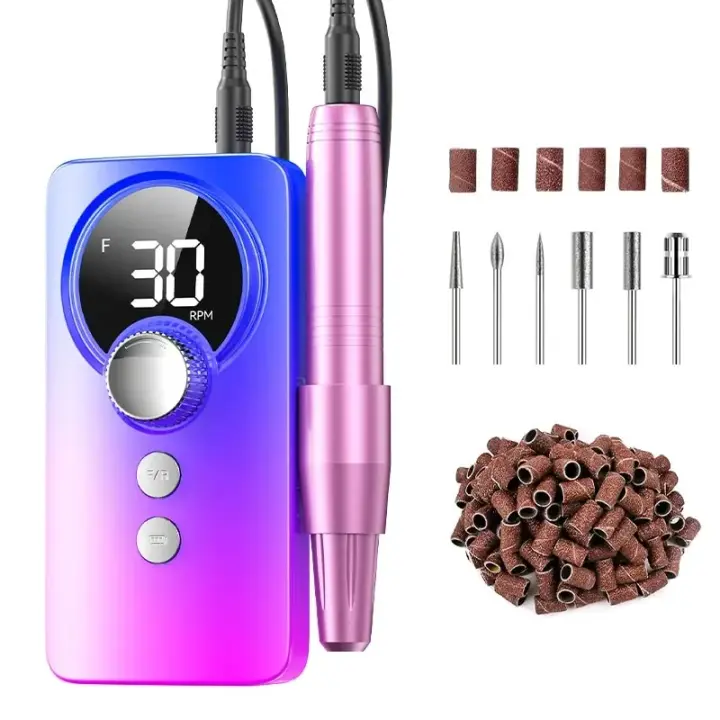 Máquina pulidora eléctrica recargable para uñas, lijadora de manicura con conexión USB, removedor de esmalte de uñas, Lima de bajo ruido - 1