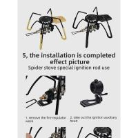 Estufa de araña, estufa de tarjeta plegable de araña negra, vajilla de Camping, utensilios de cocina para acampar, estufa de barbacoa, estufa de Gas - details 11