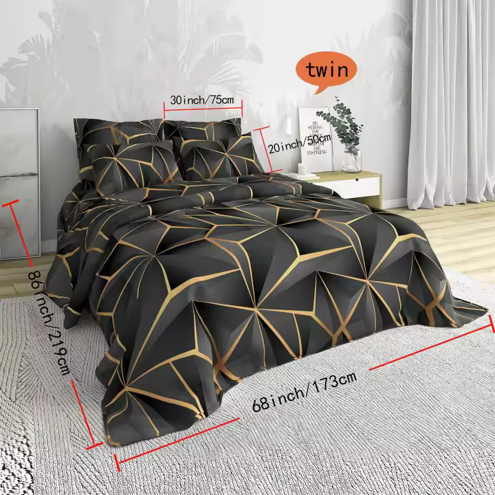 Conjunto de Ropa de Cama Nórdica de Moda 2/3 Piezas sin Núcleo, 1*Funda Nórdica + 1/2*Funda de Almohada - 1