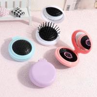 Peine de pelo de tamaño pequeño con espejo plegable, peine plegable de masaje portátil para viaje, herramientas de estilismo, 1 Uds. - details 1