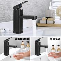 Grifos Monomando para Lavabos de Baño, Grifo Bañera Alto Cascada Negro, Agua Fría y Caliente con Dos Mangueras - details 4