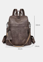 Mochila de Cuero de pu para Mujer, bolso de mano informal, bolso de viaje, bandolera - details 0