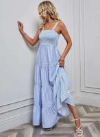 Vestido casual de moda primavera-verano con tirantes finos a rayas para mujer - details 3