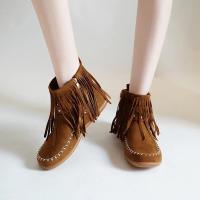 Botines de mujer con flecos planos, lujosas zapatillas góticas con hebilla de cinturón, diseño elegante, talla grande 43 - details 10