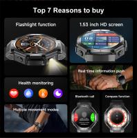 2025 nuevo reloj inteligente para hombres con iluminación LED brújula rastreador de actividad/deporte reloj IP67 impermeable Bluetooth llamada SmartWatch mujer - details 1