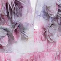 Elegante Vestido A-Línea Suelto con Manga Abullonada Cuello en V Material de Poliéster - details 4