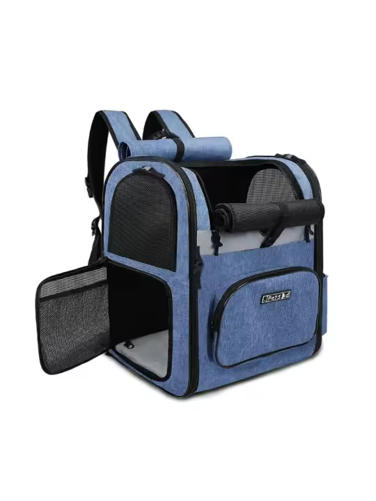 Bolsa de transporte para perros, mochila de hombro para mascotas, marco fuerte, transpirable, plegable, doble puerta, adecuado - 1