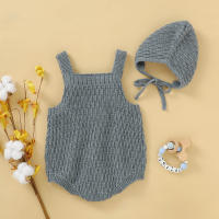Conjunto de ropa interior de Bebé, Sudadera con capucha, sombrero caliente, 2 piezas, Color Sólido - details 4