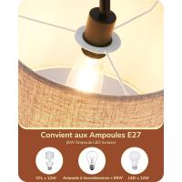 Pantalla de Lino Beige, Casquillo E27, Compatible con Varias Bombillas, 160cm Lámpara de Arco Negra con Pantalla Ajustable para Dormitorio, Salón, Oficina - details 11