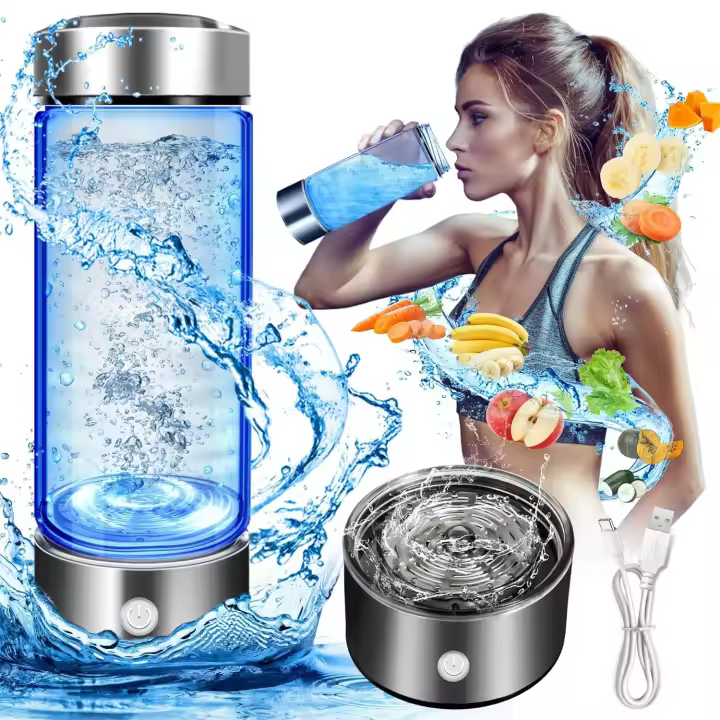 Generador de Agua de hidrógeno,Vaso de Salud de Vidrio de Agua Rica en hidrógeno,Hasta 1600PPB - 1