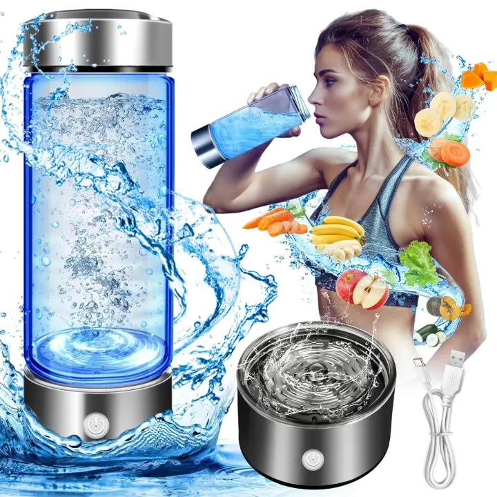 Generador de Agua de hidrógeno,Vaso de Salud de Vidrio de Agua Rica en hidrógeno,Hasta 1600PPB - 1