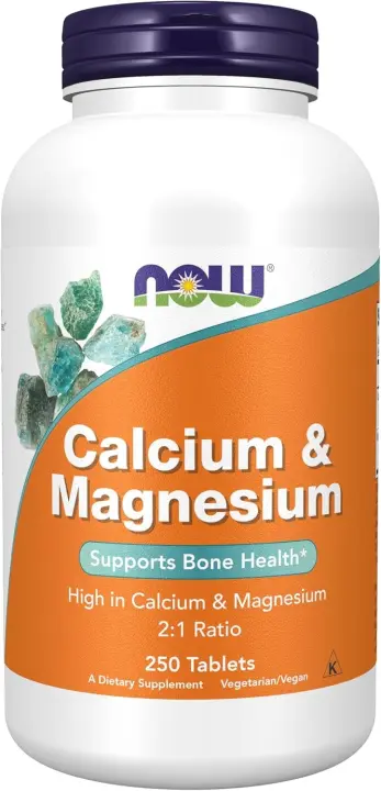 NOW Foods Supplements, relación calcio y magnesio 2:1, alta potencia, apoya la salud ósea*, 250 tabletas - 1