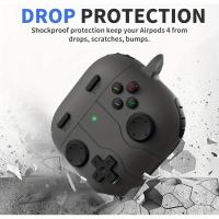 Cubierta de silicona absorbente para AirPods 2024, accesorio protector para juegos con bolígrafo de limpieza, 4 amortiguadores - details 1