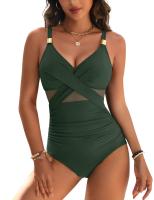 Traje de baño 2025 nuevo, moda femenina sexy, traje de baño de una pieza, traje de baño de malla de color sólido, bikini. - details 3