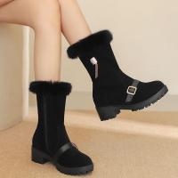 Nuevas botas de nieve casuales de tacón bajo botas bajas de borde peludo de gran tamaño - details 7