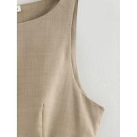 Vestido corto sin mangas de primavera con decoración de lazo de cinco colores en estilo europeo y americano - details 30