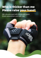 Guantes de medio dedo para bicicleta de montaña, manoplas cortas de GEL, almohadilla de Palma gruesa de 6mm, a prueba de golpes y antideslizante, tela elástica - details 0
