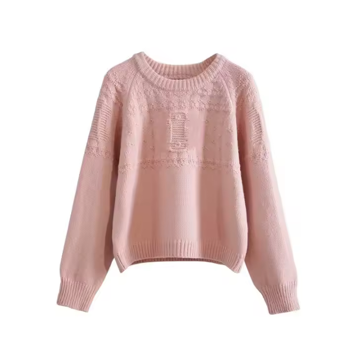 Suéter cómodo de punto con flores croet para mujer, digno, n para el invierno de 2024 - 1