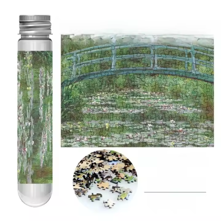 Juego Educativo De Rompecabezas Mini Test Tube Con Lirios De Monet 150 Piezas Decoración Para El Hogar Regalo De Fiestas Y Cumpleaños Para Todas Las Edades - 1